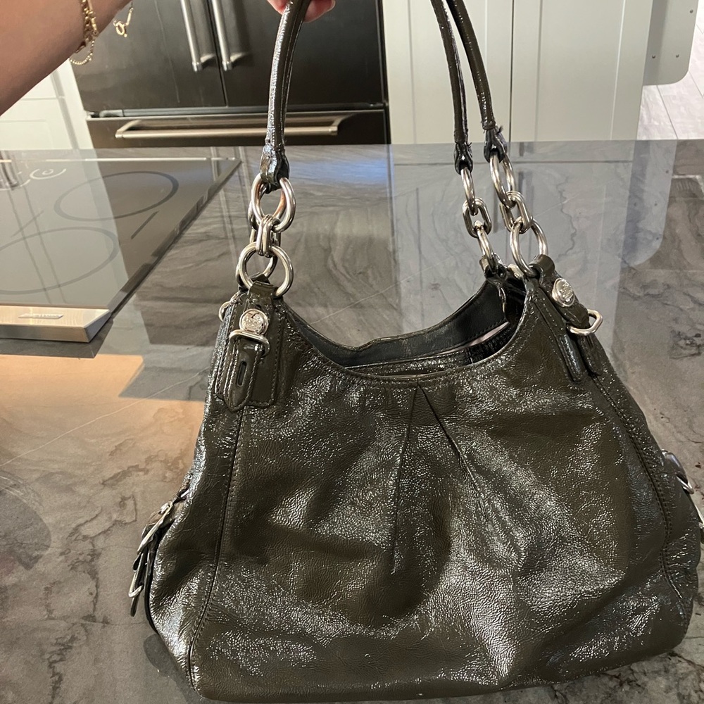 Coach Grey Leather Hobo Bag with Silver Hardware (amazing shape)